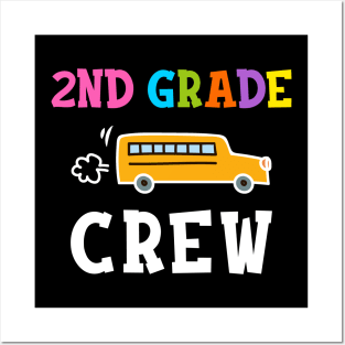 2nd Grade Crew T-shirt Back to School Teacher Gifts Posters and Art